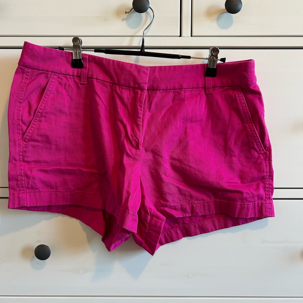 J. Crew Pink High Waist Shorts Vibrant Cotton Style